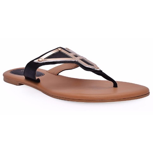 Women's Flat Slippers - Black