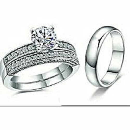 Wedding And Engagement Ring - 3pcs