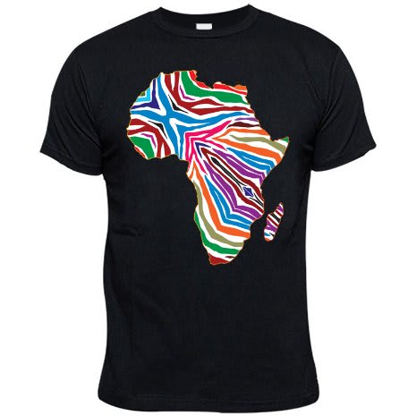 Beautiful Africa Print TShirt - Black