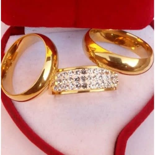 3 in 1 Wedding Ring Set - Gold