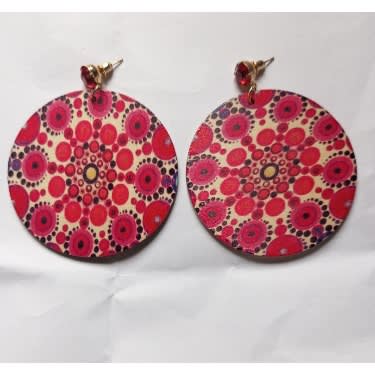 Ladies  Wooden Earrings - Multicolour