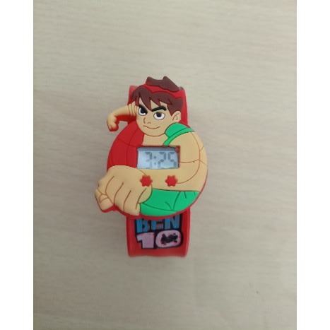 Boy's Ben 10 Cartoon Character Digital Clasp Watch - Red