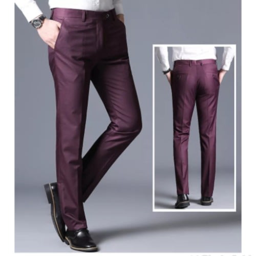Smart Suit Trouser For Men - Wine