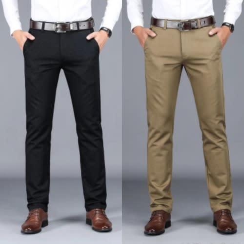 Chinos Pants- Black + Carton - 2pcs