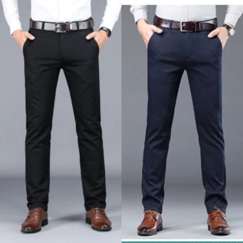 Chinos Pants- Black + Blue - 2pcs