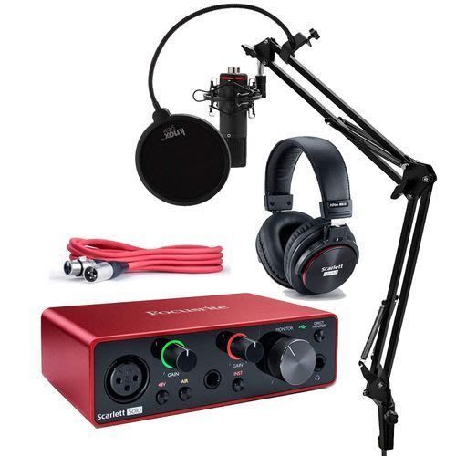Scarlett Solo Studio 3rd Gen Recording Bundle With Studio Microphone Arm Stand