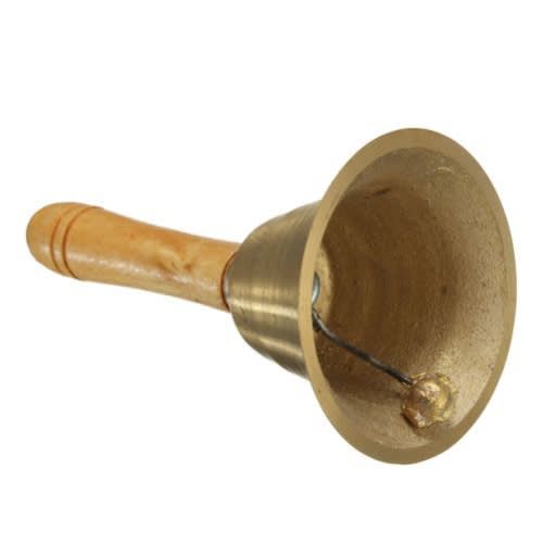 Copper Handbell Jingle Bell With Wooden Handle