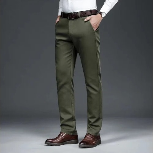 Cotton Chinos - Army Green