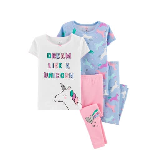 Girls Dream Like A Unicorn Cotton Snug Fit Pyjamas Sleepwear