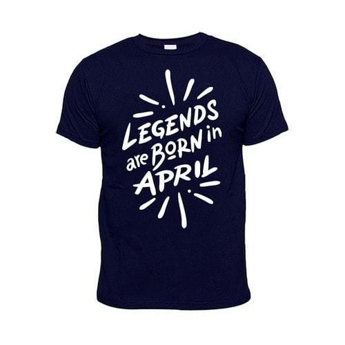 Chrysolite Designs Legends Are Born In April Premium Class T-shirt - Navy-blue