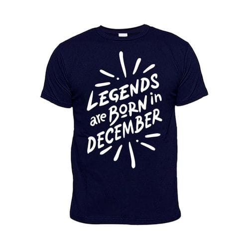 Chrysolite Designs Legends Are Born In December Premium Class T- Shirt - Navy-blue