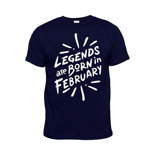 Chrysolite Designs Legends Are Born In February Premium T- Shirt - Navy-blue