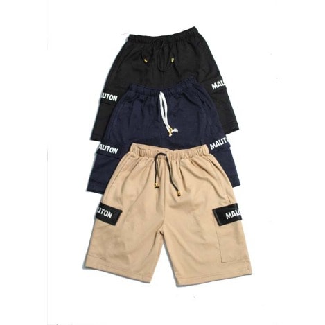 Mauton Unisex Crested Shorts- 3-in-1 - Brown, Navy Blue & Black