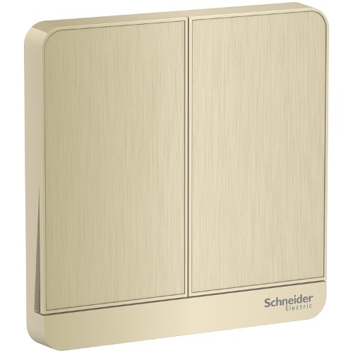 AvatarOn, 2 Switches, 16ax, 250v, 1 Way, Led, Metal Gold Hairline|| E8332L1LED_GH_G11