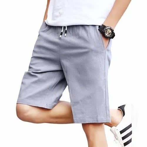 Men's Plain Grey Cotton Shorts