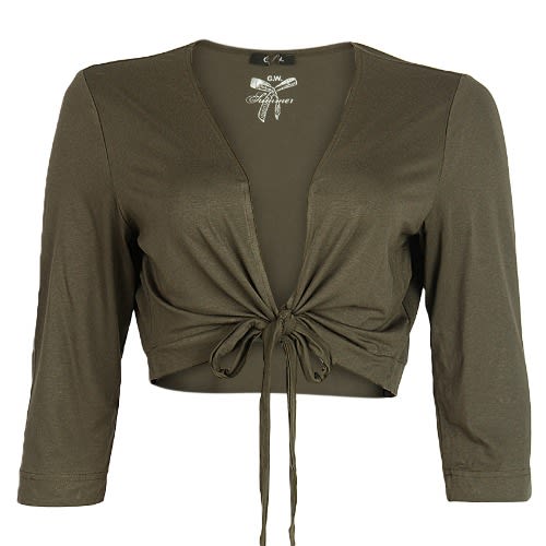Women's 3 Quarter Sleeve Bulero Jacket -Green