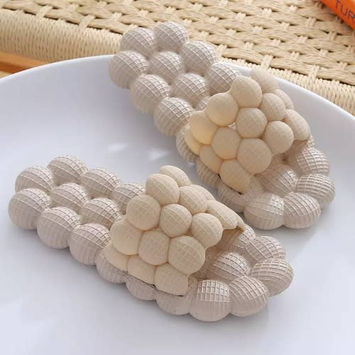 Rubber Slippers For Women -Beige - 1Pair