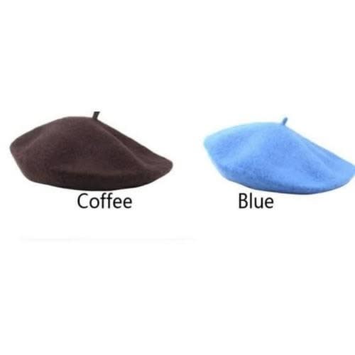 Berets  - Set Of 2 - Light Blue - Coffee Brown