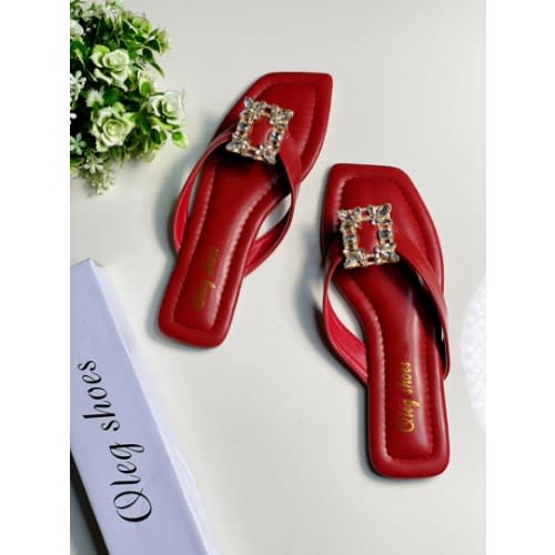 Oleg Flat Slippers - Red