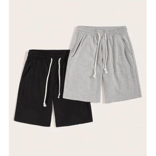 2 In 1 Shorts For Men - Plain Grey And Black