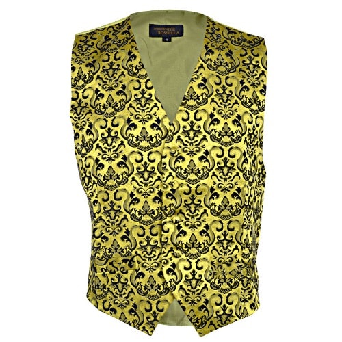 Classic Patterned Waistcoat - Lemon & Black