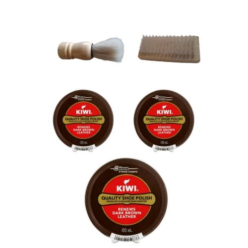 Set Of Shoe Polish - Dark Brown - 100ml
