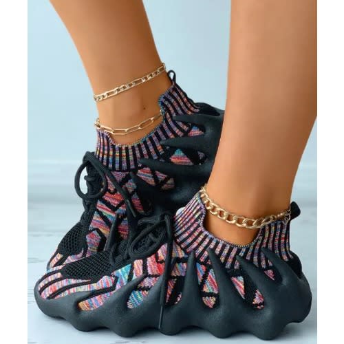Female Socks Sneakers -Multicolored
