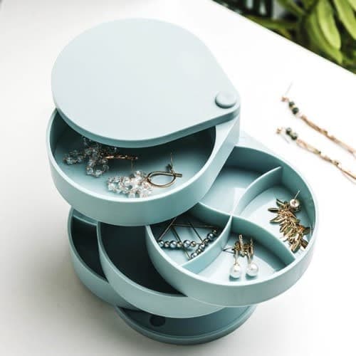 Rotating Jewelry Organizer With Mirror