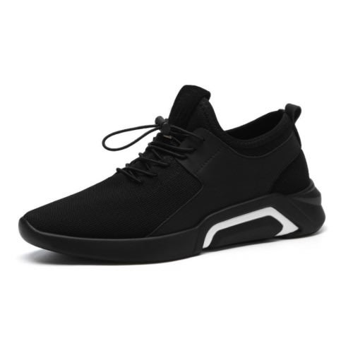 Men's Lace-up Casual Sneakers Shoes - Black.