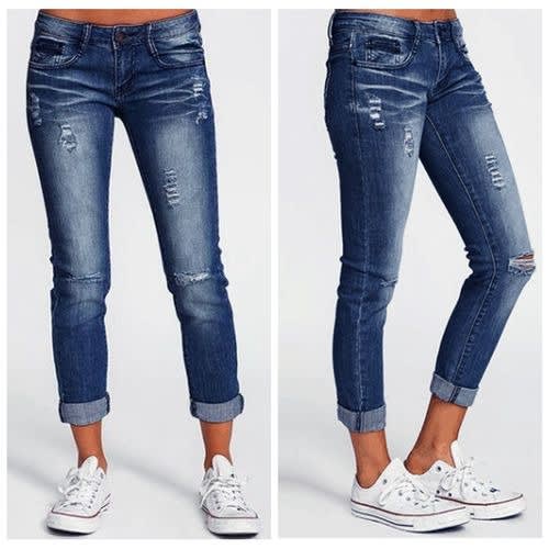 Ladies' Fashion Ripped Sexy Slim Trendy Jeans