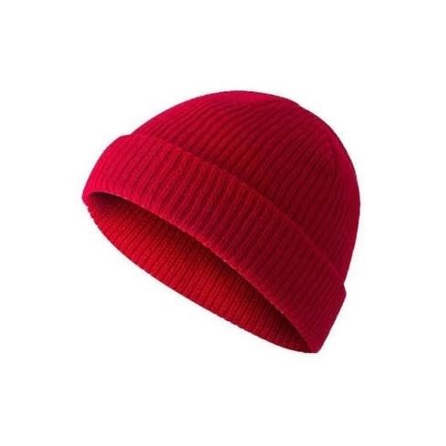 Men's Beanie Short Fold Head Warmer - Red