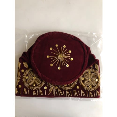Royal Velvet Studded Caps - Red