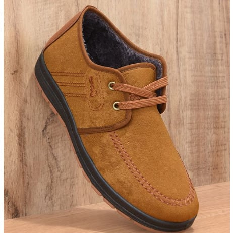 Men Suede Shoes - Light Brown