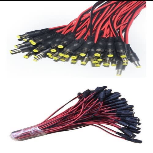 50 Pairs Of Dc Power Jack Connector Cable Male And Female -100 Pieces