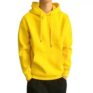 Men Yellow Hoodie Sweatshirt