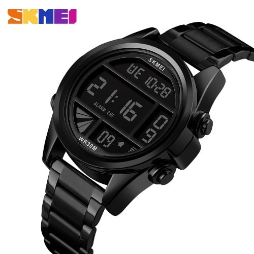 Men's Digital Bracelet Wristwatch-1448- Black