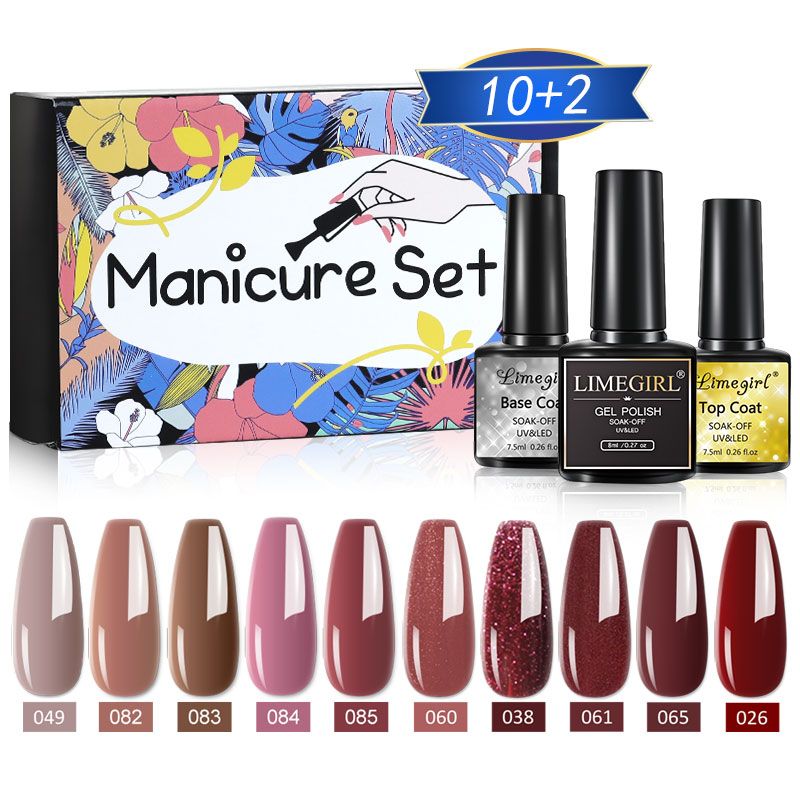 Nail Varnish Nail Art Kit With Top Coat Base Coat