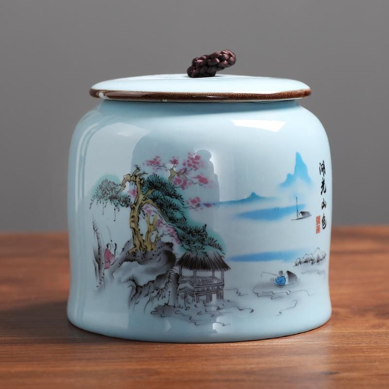 Vintage Ceramic Kitchen Jars Storage Jars Retro Tea Candy Jar Tin Sugar Cans Organizer  Storage Tanks Cooking WF1023303