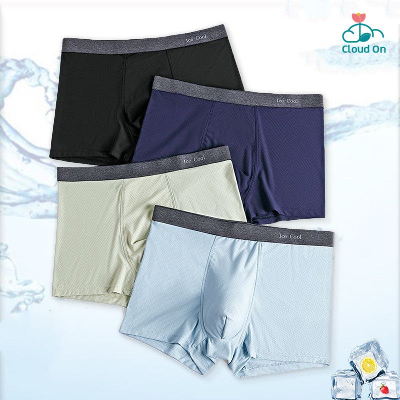 3D U-POUCH Men Underwear Boxer Breathable Underpants Boxer Briefs 4PCS