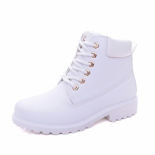 Women Shoes Martin Boots Shoes Ladies Shoes PU Leather Boots Dark Grey