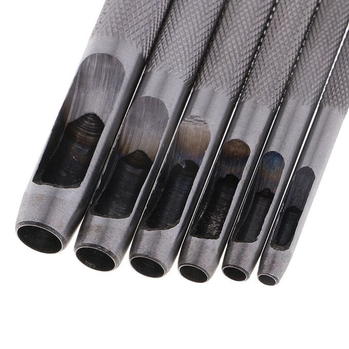 6Pcs Hollow Punch Set Hole  Leather Plastic Paper Gaskets Tools