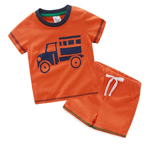 Baby Boy  Sleeveless Tee And Shorts-Orange