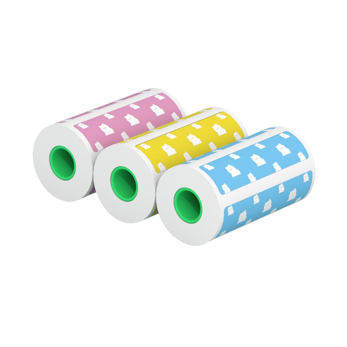 3 Rolls Label Thermal Paper Sticker Cute Bear