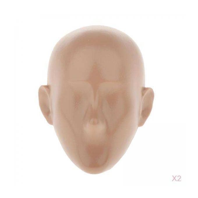 2Pcs 1/6 Male Mannequins Head Carved Model For 12'' Action Figure Doll