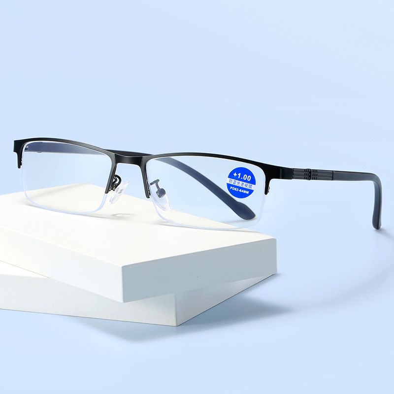 Anti-blue Light Reading Glasses Metal Frame Men And Women Glasses Resin Comfor