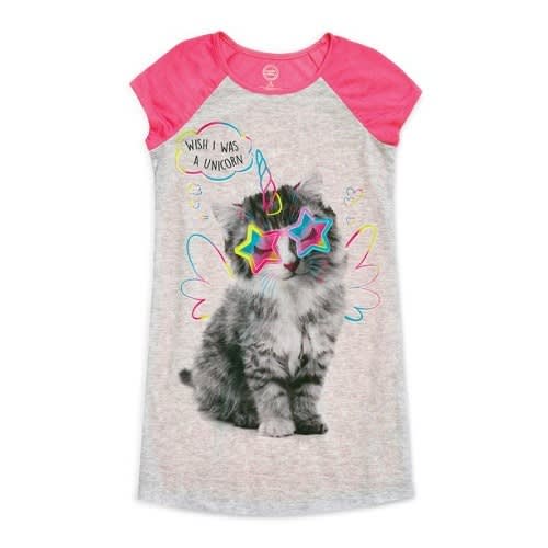 Girls Short Sleeve Night Gown – Kitten