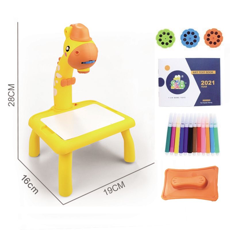 Mini LED Projector Children's Drawing Board Kids Painting Table Montessori Educational Learning Writing Tablet For Boy Girl Toys