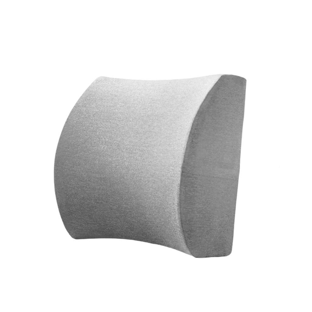 Cotton Lumbar Back Support Memory Foam Comfortable Straps Light Grey