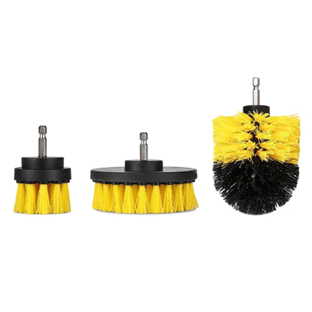 3Pcs/Set Drill Brush Heads Glass Floor Carpet Tile Cleaning-