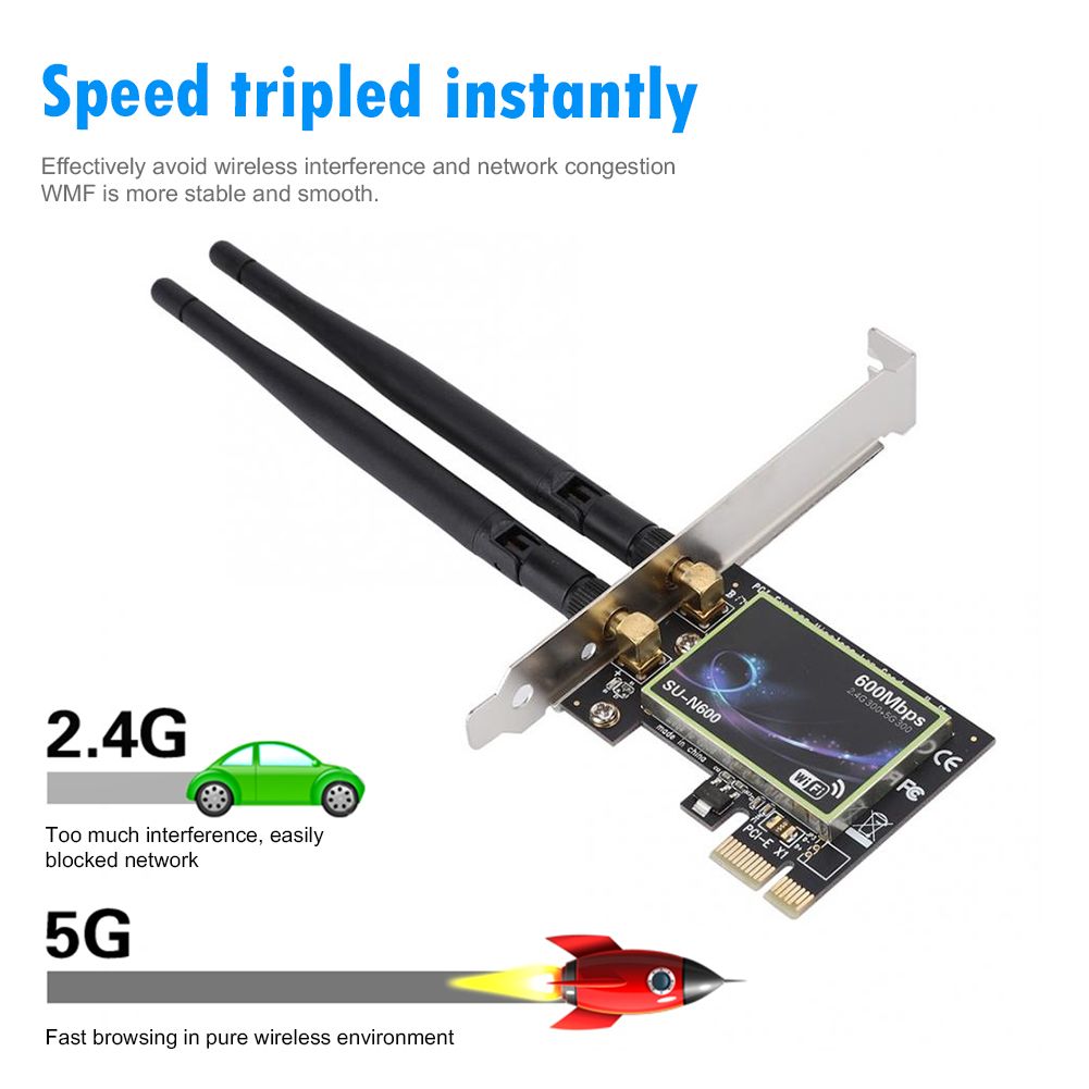 Dual Band 600Mbps PCI-E Wireless Network Card 2.4G 5GHz PCI